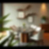 Elegant dining arrangement for twelve