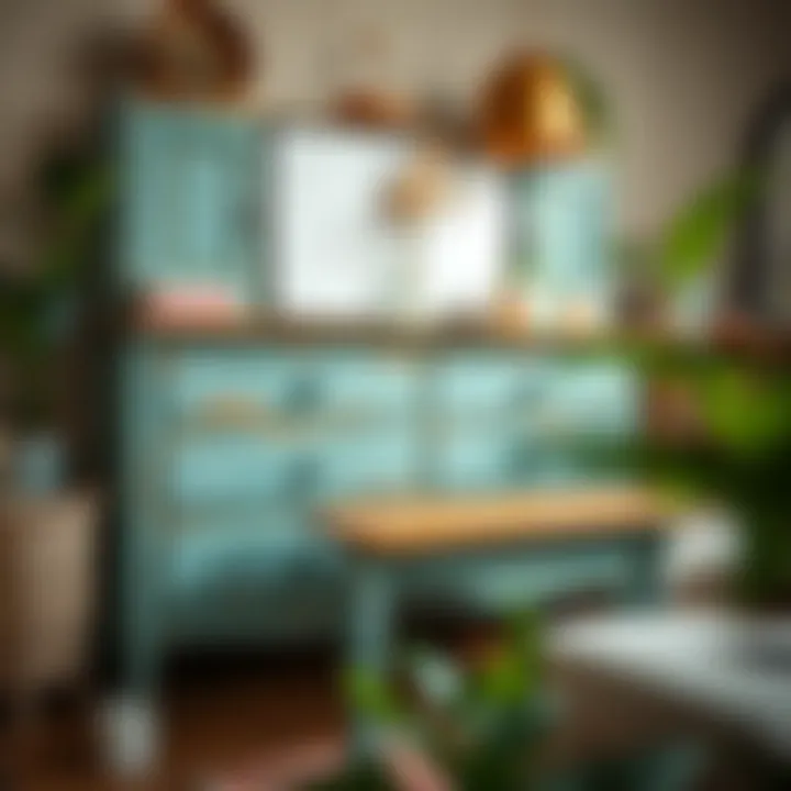 A beautifully painted wooden furniture with acrylic paint