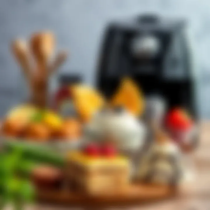 Variety of air fryer desserts