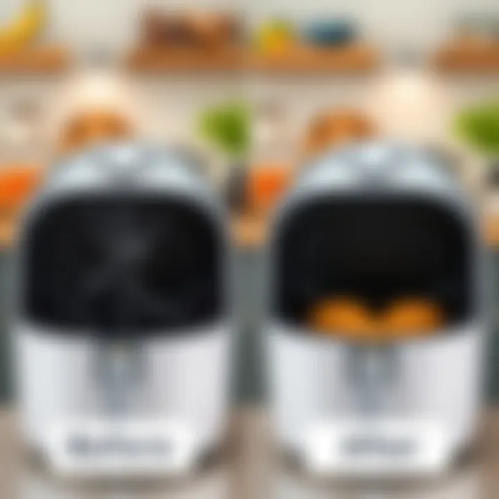 Before and after airfryer cleaning comparison