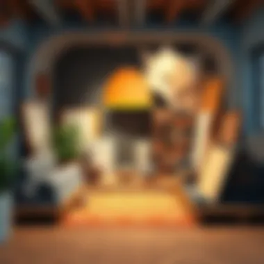 Materials used in underfloor heating systems displayed artistically