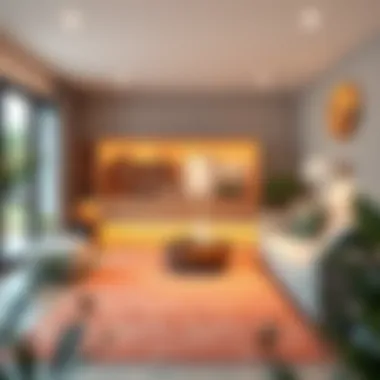 Underfloor heating installation showcasing a modern living space