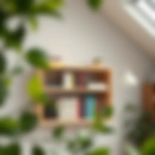 A well-organized bookshelf anchored to the wall