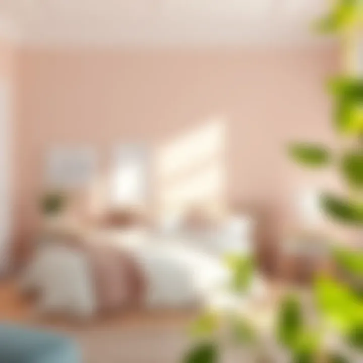 Serene bedroom painted in calming pastel shades