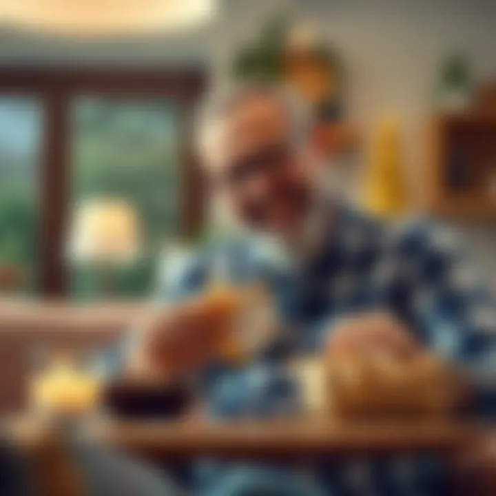 Father enjoying a personalized gift