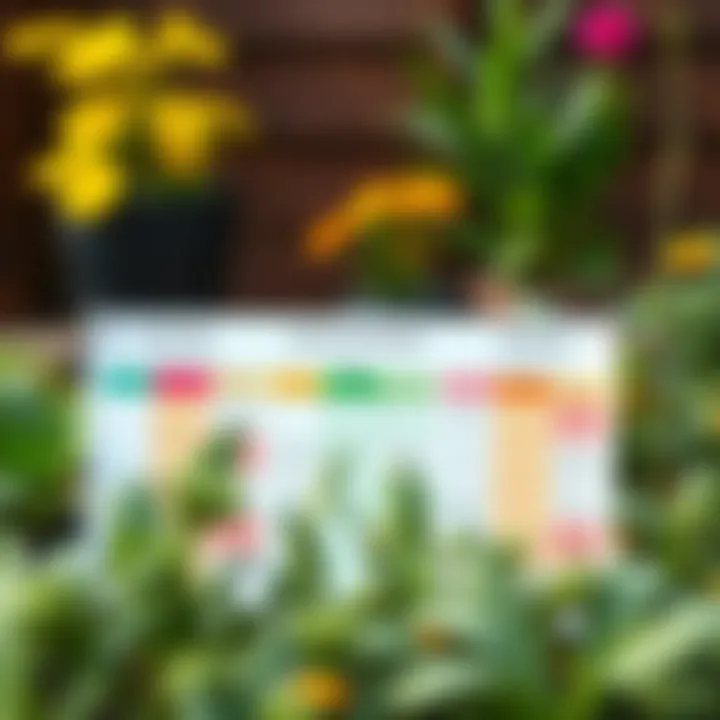 Seasonal planting calendar with seasonal charts