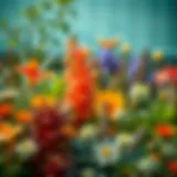 Vibrant garden flourishing with diverse plants