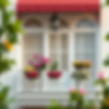 Classic balcony design adorned with flowers and decorative elements