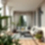 Elegant balcony design with a cozy seating arrangement