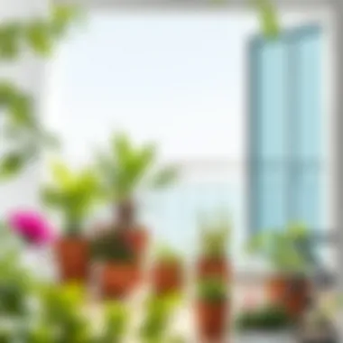 Elegant balcony design featuring potted plants