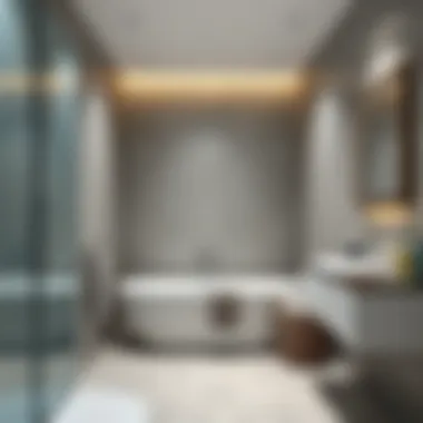 Contemporary bathroom with innovative lighting solutions