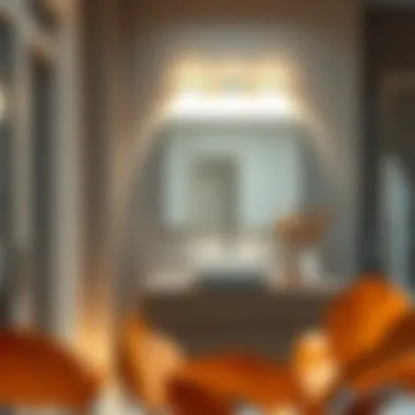 Warm ambient lighting above a stylish bathroom vanity