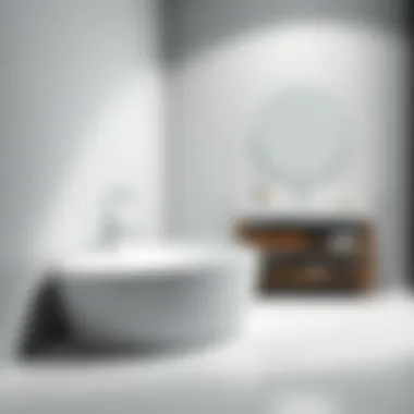 Stylish bathroom with a minimalist soaking tub