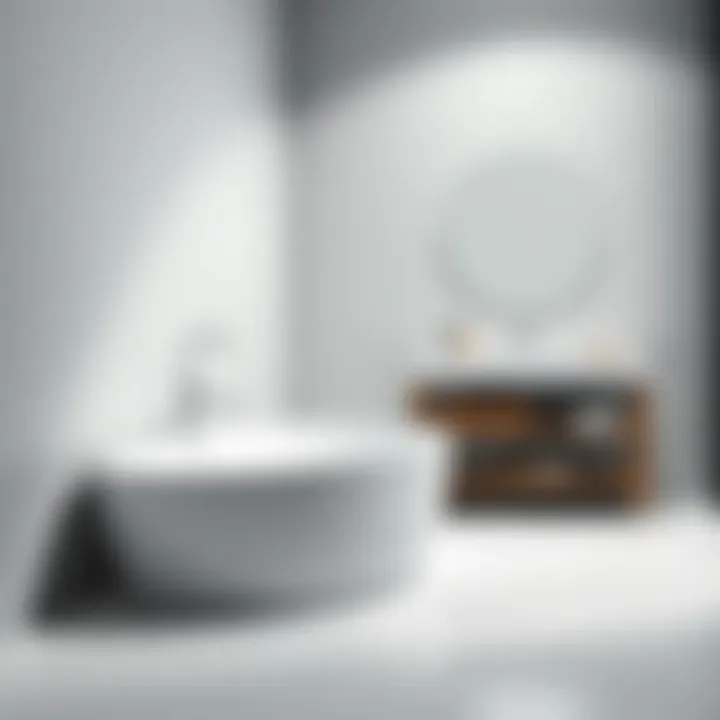 Stylish bathroom with a minimalist soaking tub