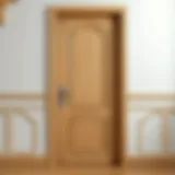 A clean wooden door after polishing