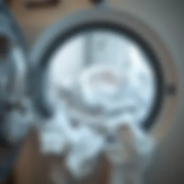 Washing machine with a load of bright white garments