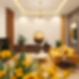 Aesthetic blend of brown and yellow colors in a modern interior design