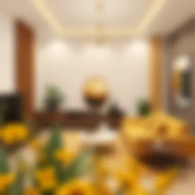 Aesthetic blend of brown and yellow colors in a modern interior design