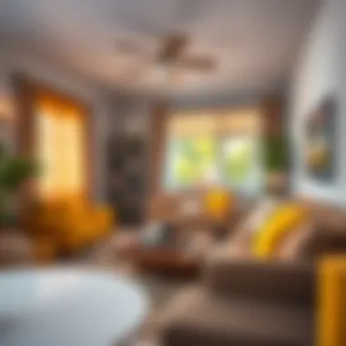 Emotional impact of brown and yellow colors in a cozy living space