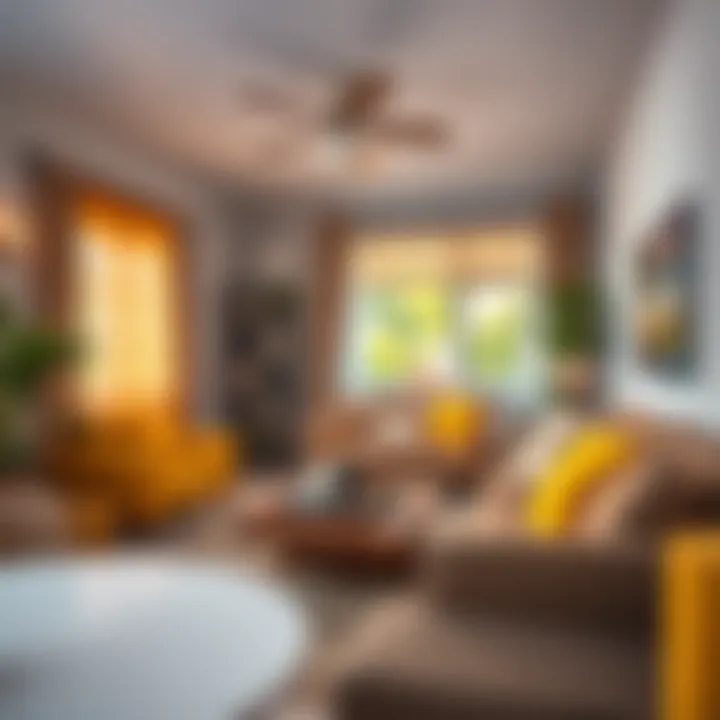 Emotional impact of brown and yellow colors in a cozy living space