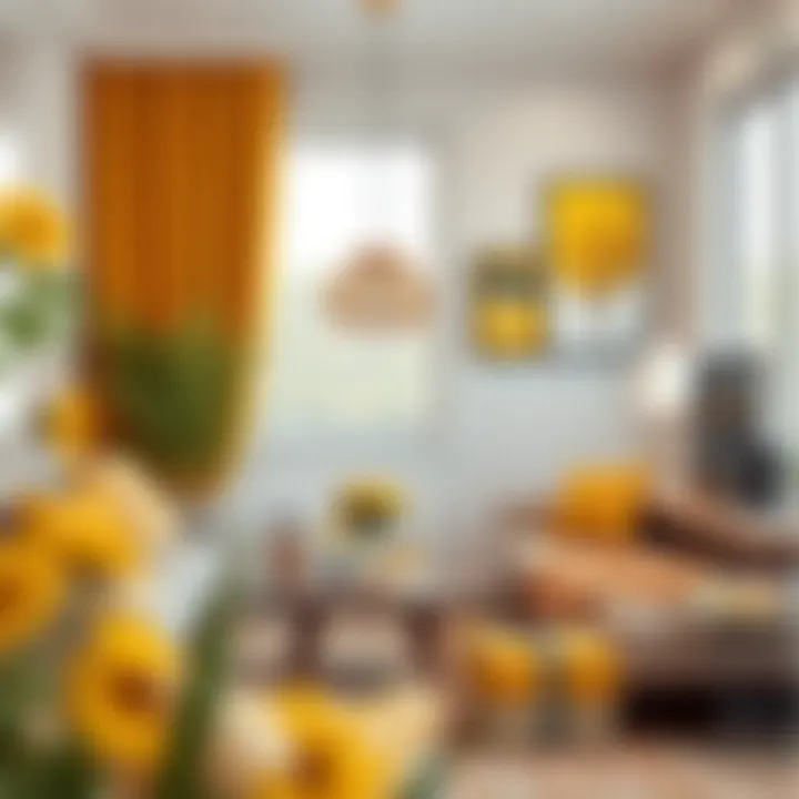 DIY project showcasing the use of brown and yellow for home decor