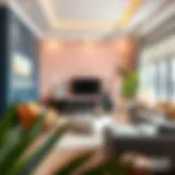 A beautifully decorated living room showcasing the latest wall paint colors for 2023.