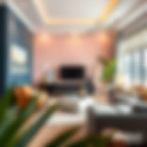 A beautifully decorated living room showcasing the latest wall paint colors for 2023.