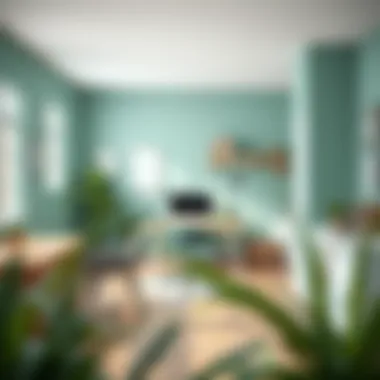 An aesthetically pleasing workspace with a fresh coat of unique wall color.