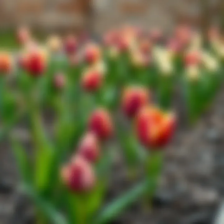 A detailed view of bulb planting techniques for optimal growth in spring.