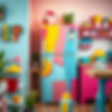 Vibrant refrigerator makeover showcasing color and creativity.