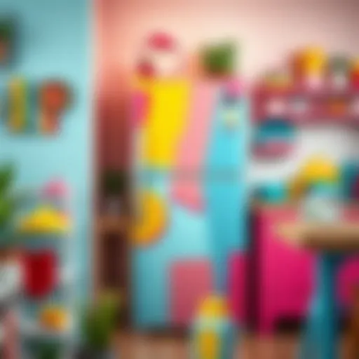 Vibrant refrigerator makeover showcasing color and creativity.