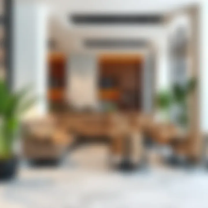 Modern minimalist cafe design with sleek furniture