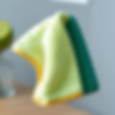 Perfect Tools for a Flawless Finish A close-up of a microfiber cloth on glass surfaces