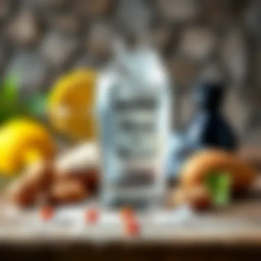 An artistic arrangement of natural cleaning ingredients for glass surfaces