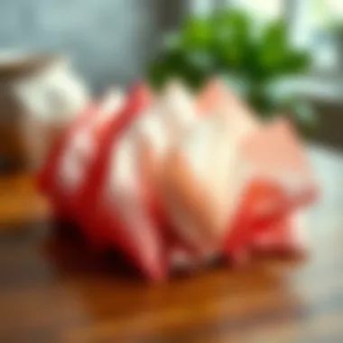 Various techniques of pocket napkin folding displayed