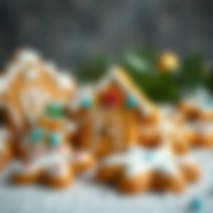 A close-up of decorated cinnamon gingerbread cookies