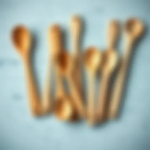 Clean wooden spoons arranged elegantly
