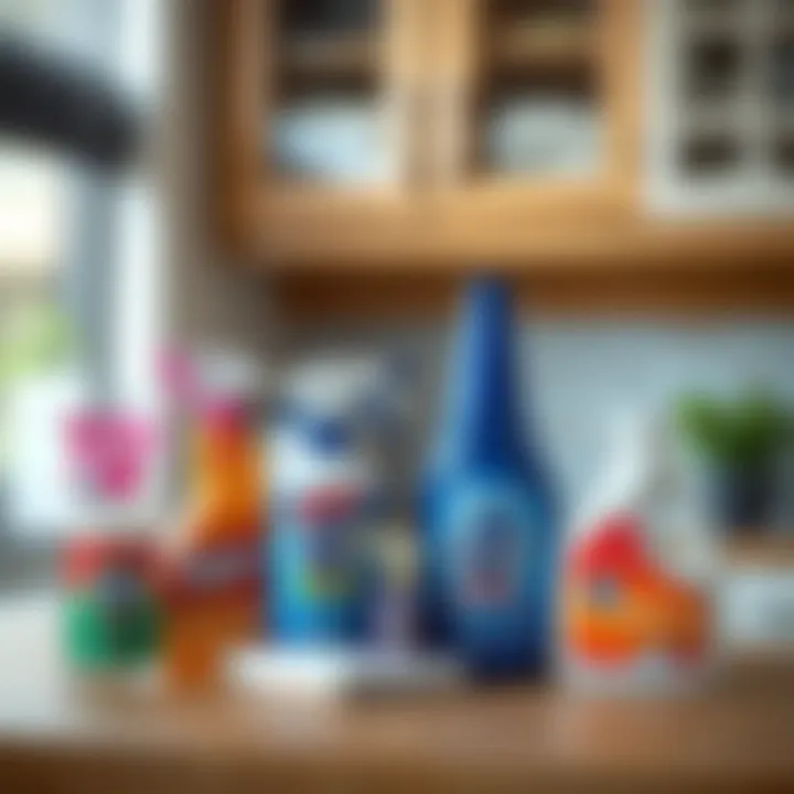 Cleaning supplies for cabinet maintenance