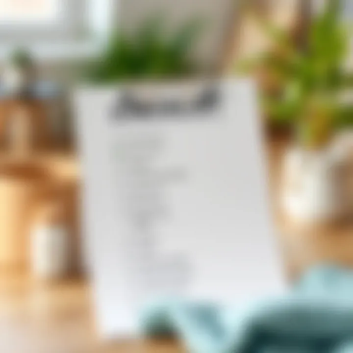 An organized checklist for cleaning tasks