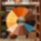 Color wheel showing combinations for brown