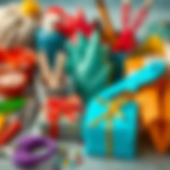 Colorful materials and tools for gift making