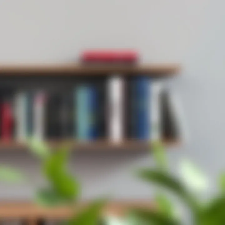 Creative arrangement of books in a contemporary wall shelf