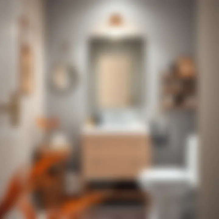 Elegant small bathroom featuring a stylish vanity and smart organization