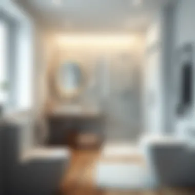 Minimalist bathroom layout showcasing efficient use of space