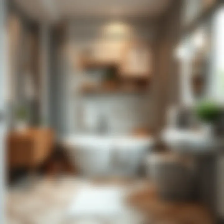 Creative storage solutions in a compact bathroom setting