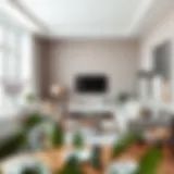 Elegant small living room layout showcasing clever furniture placement