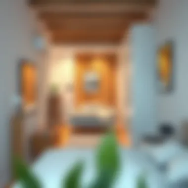 Functional furniture arrangement in a narrow bedroom