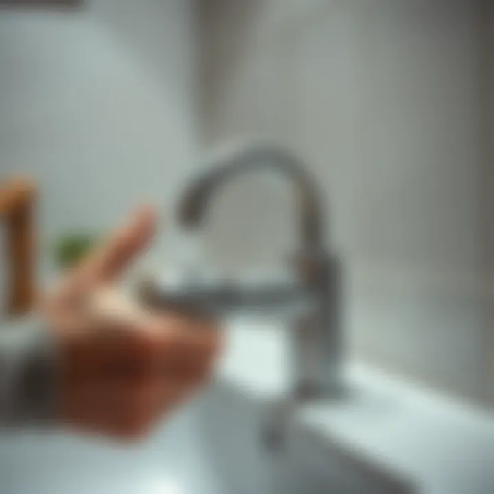 Person demonstrating faucet disassembly