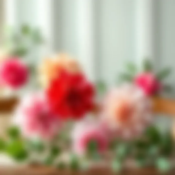 DIY paper centerpieces beautifully arranged