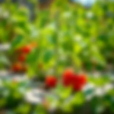 Healthy tomato plants in sunlight